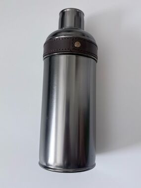 Casamigos Stainless Steel Cocktail Shaker with Brown Leather Accent